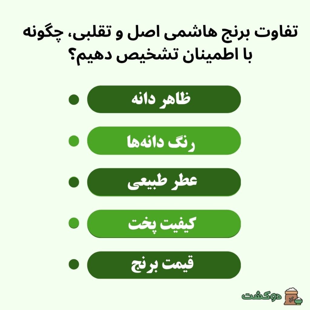تفاوت برنج هاشمی اصل و تقلبی